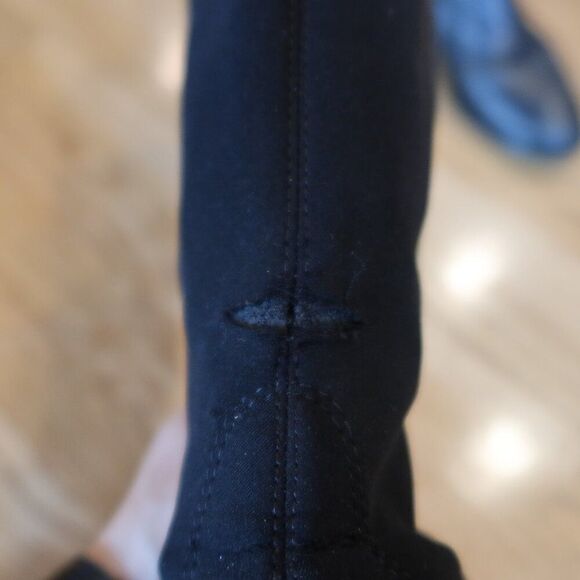 STUART WEITZMAN Keelan leather boots knee high black sz 7 pull on stretch winter - Picture 12 of 13